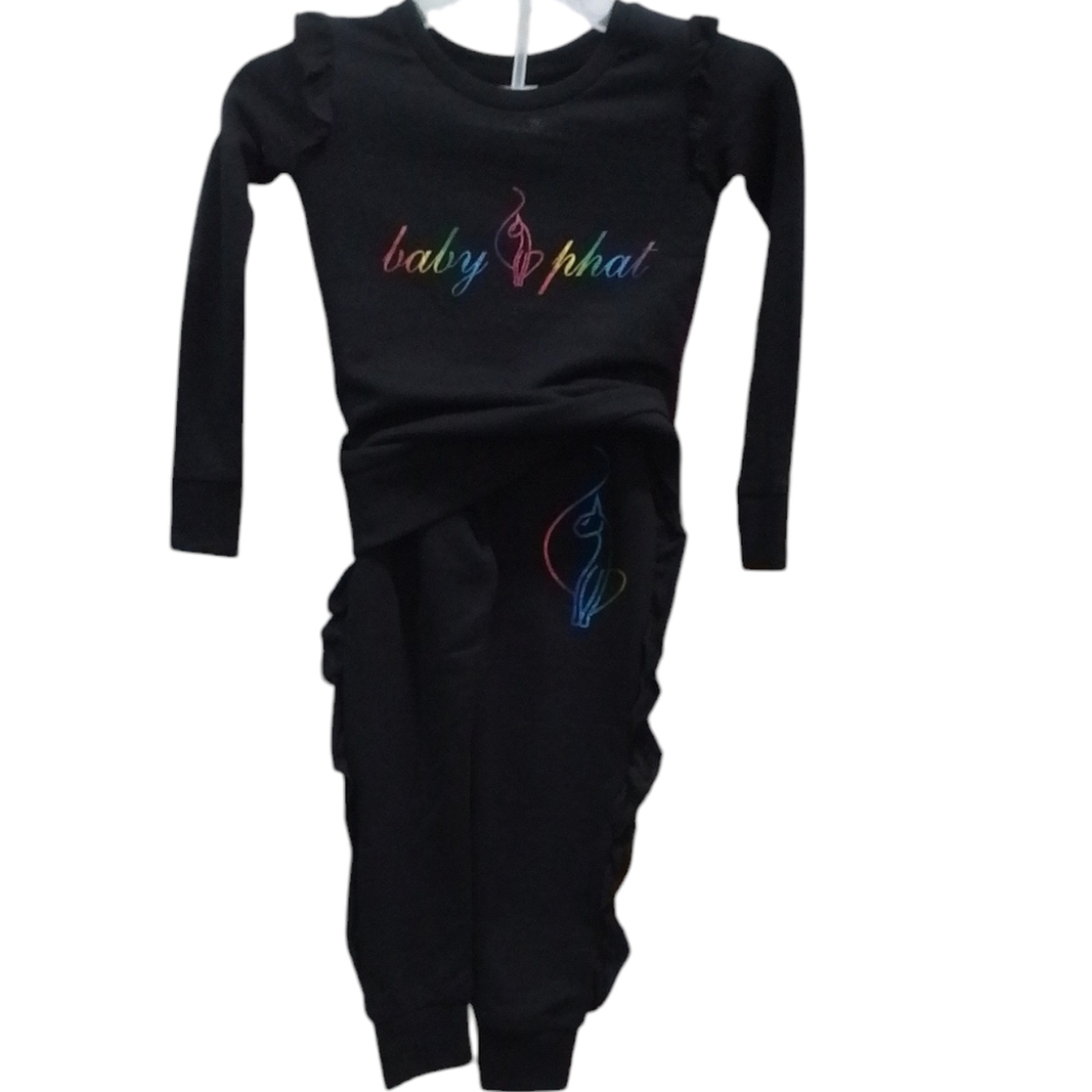 Baby Phat Black 2 Pcs Set Top & Pants Sz 4 NWT